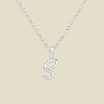 Script Initial Charm Necklace