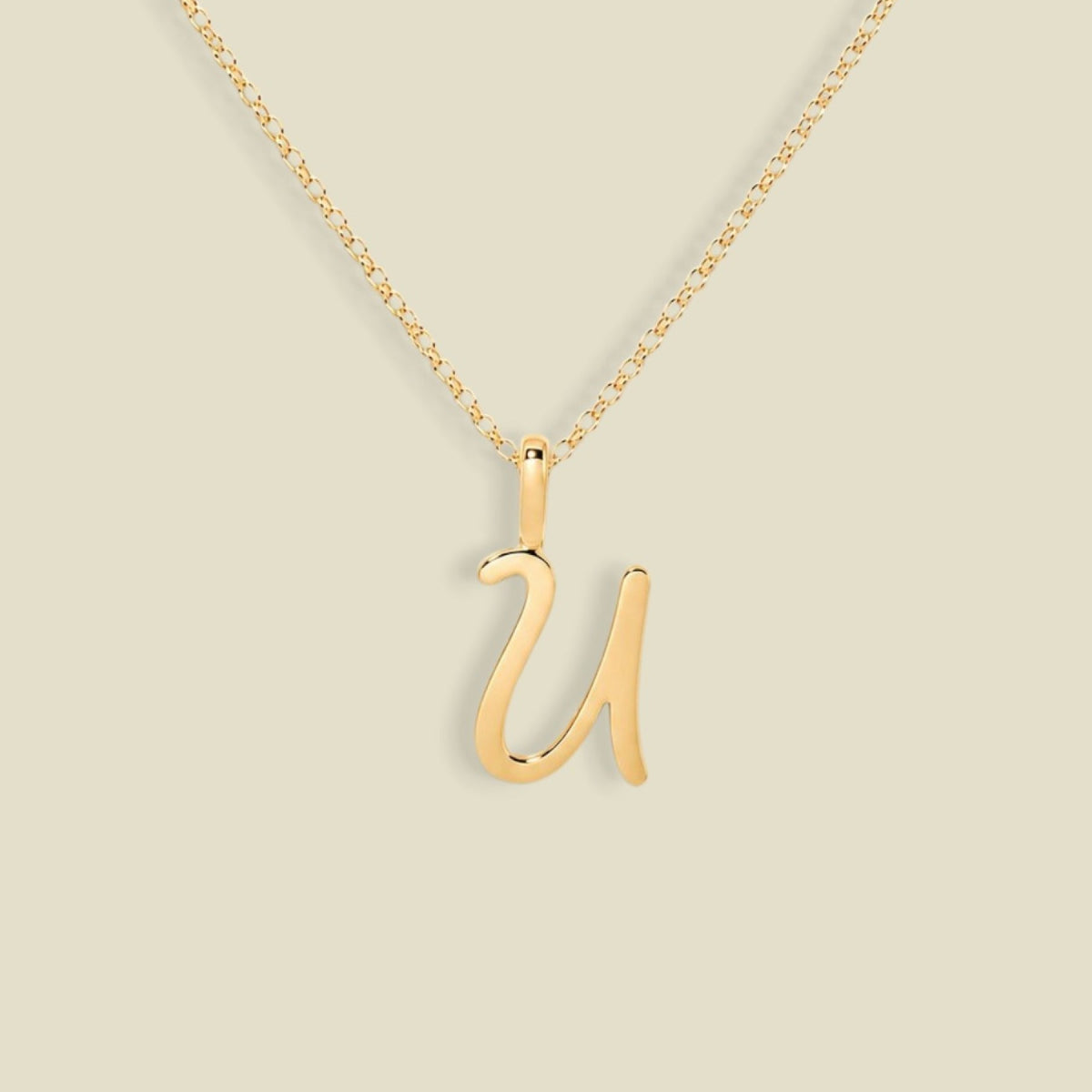 Script Initial Charm Necklace