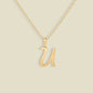 Script Initial Charm Necklace