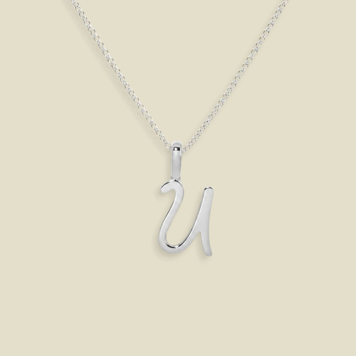 Script Initial Charm Necklace