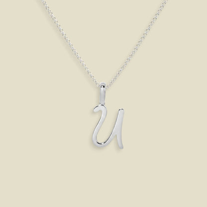 Script Initial Charm Necklace