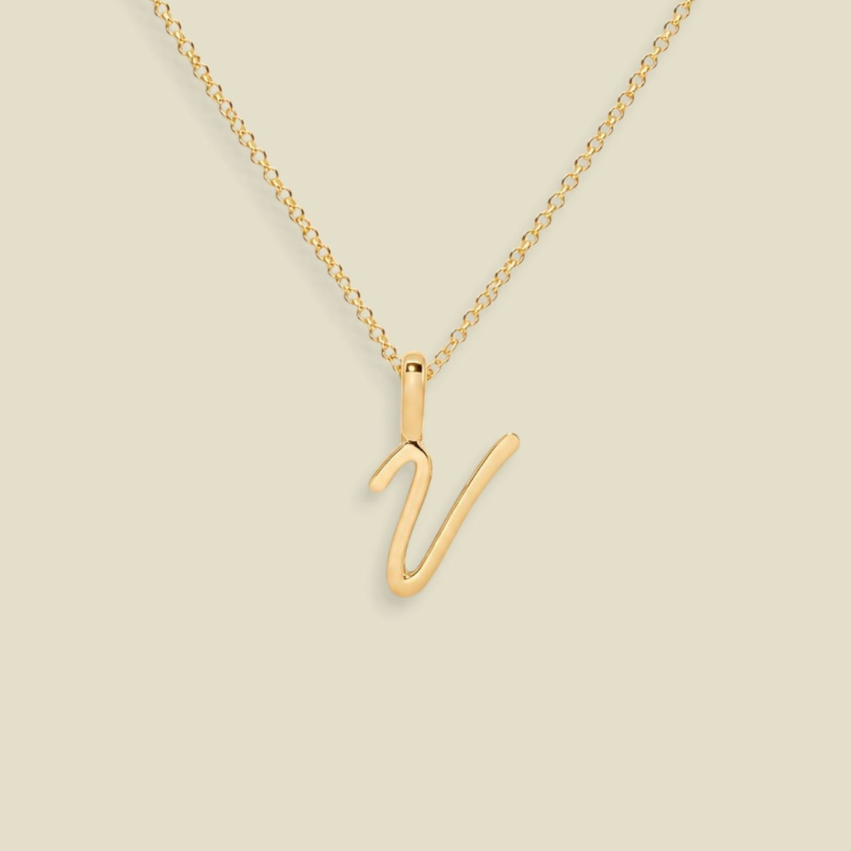 Script Initial Charm Necklace