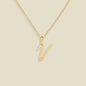 Script Initial Charm Necklace