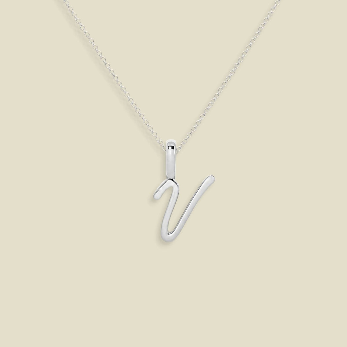 Script Initial Charm Necklace