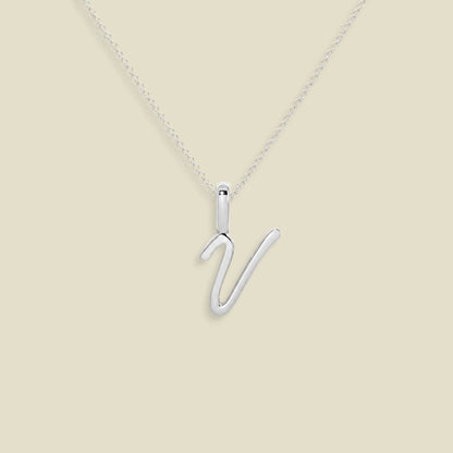 Script Initial Charm Necklace
