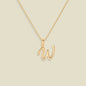 Script Initial Charm Necklace