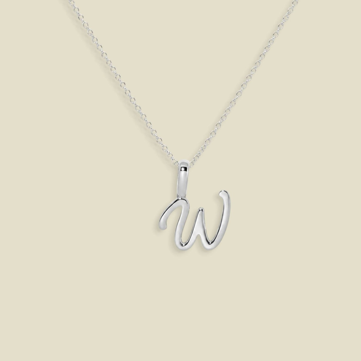 Script Initial Charm Necklace