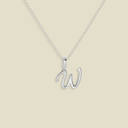 Script Initial Charm Necklace