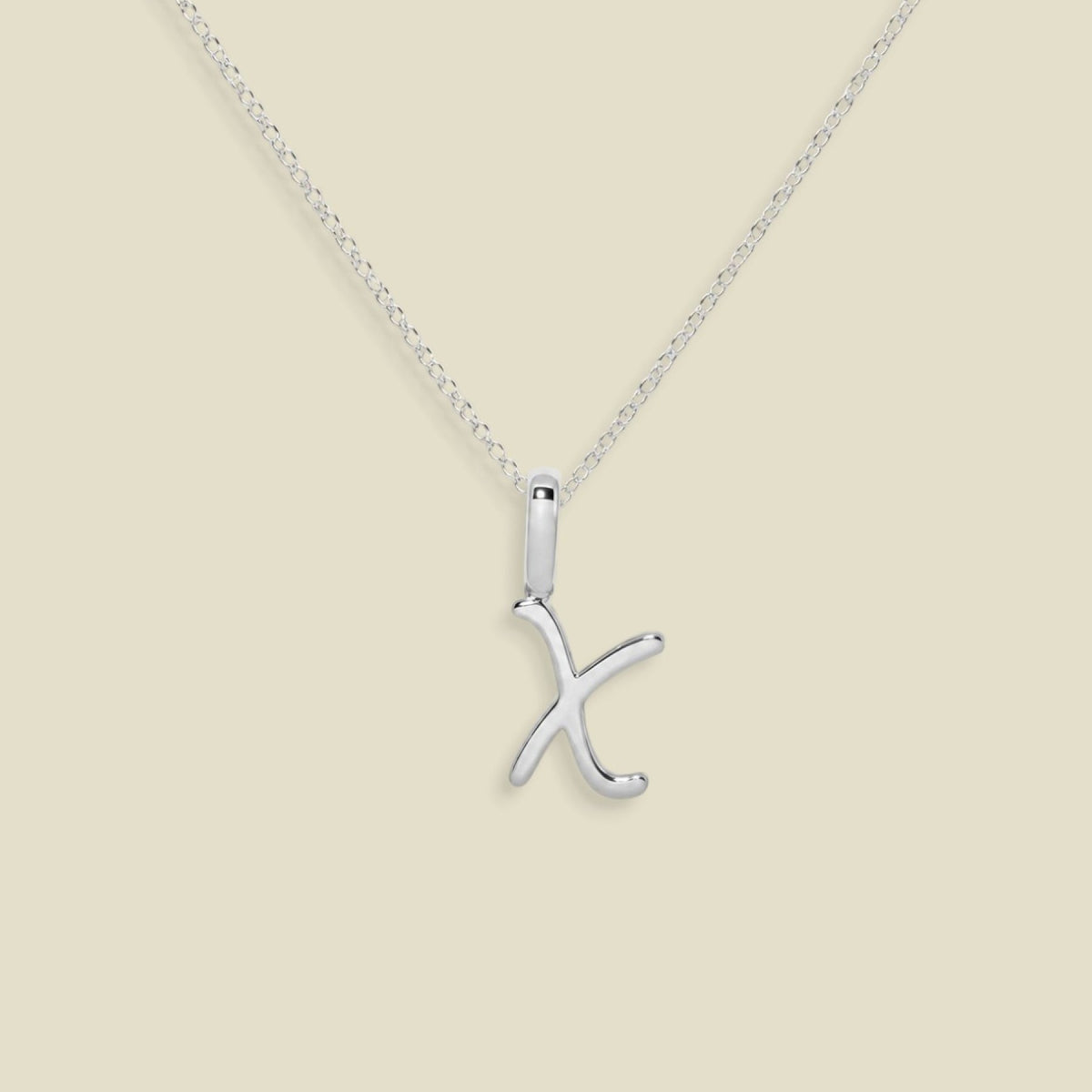 Script Initial Charm Necklace