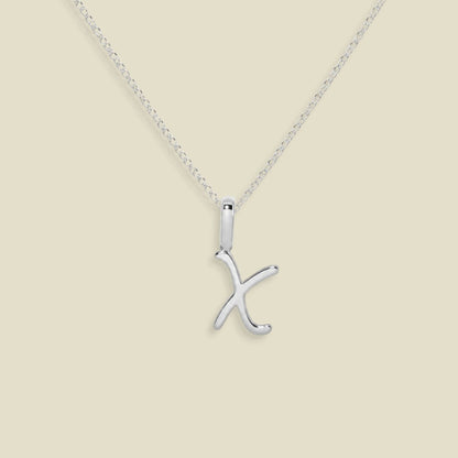 Script Initial Charm Necklace