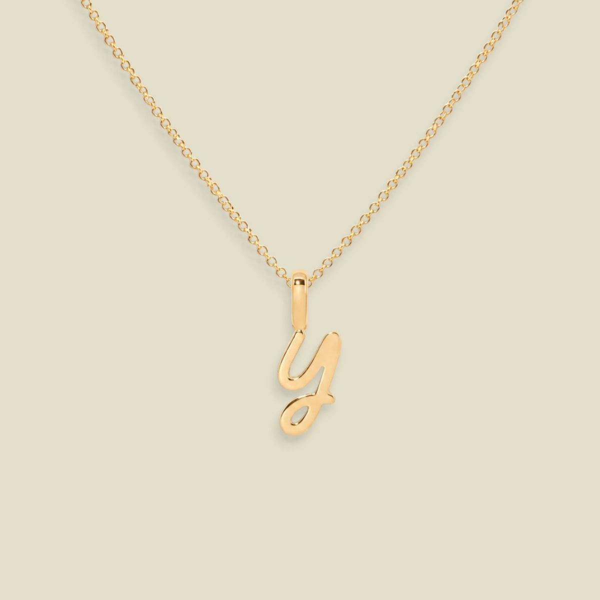 Script Initial Charm Necklace