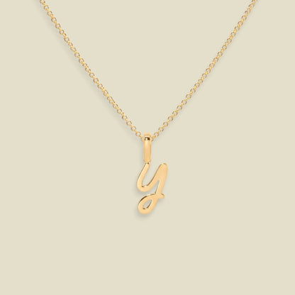 Script Initial Charm Necklace