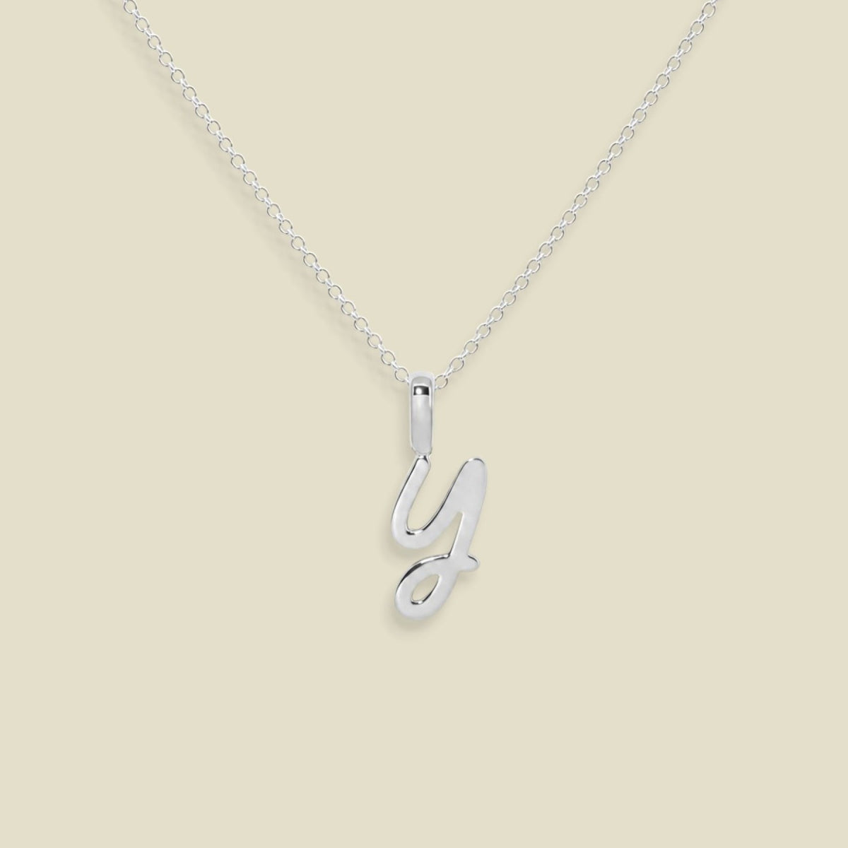 Script Initial Charm Necklace