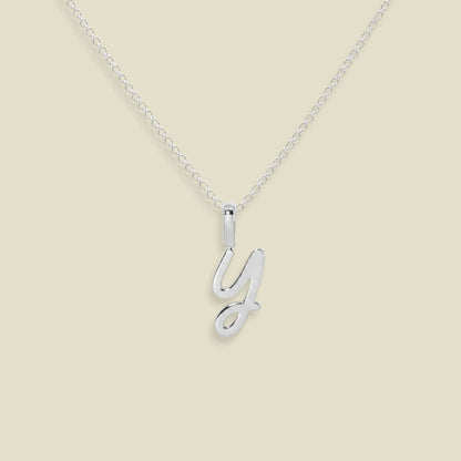 Script Initial Charm Necklace