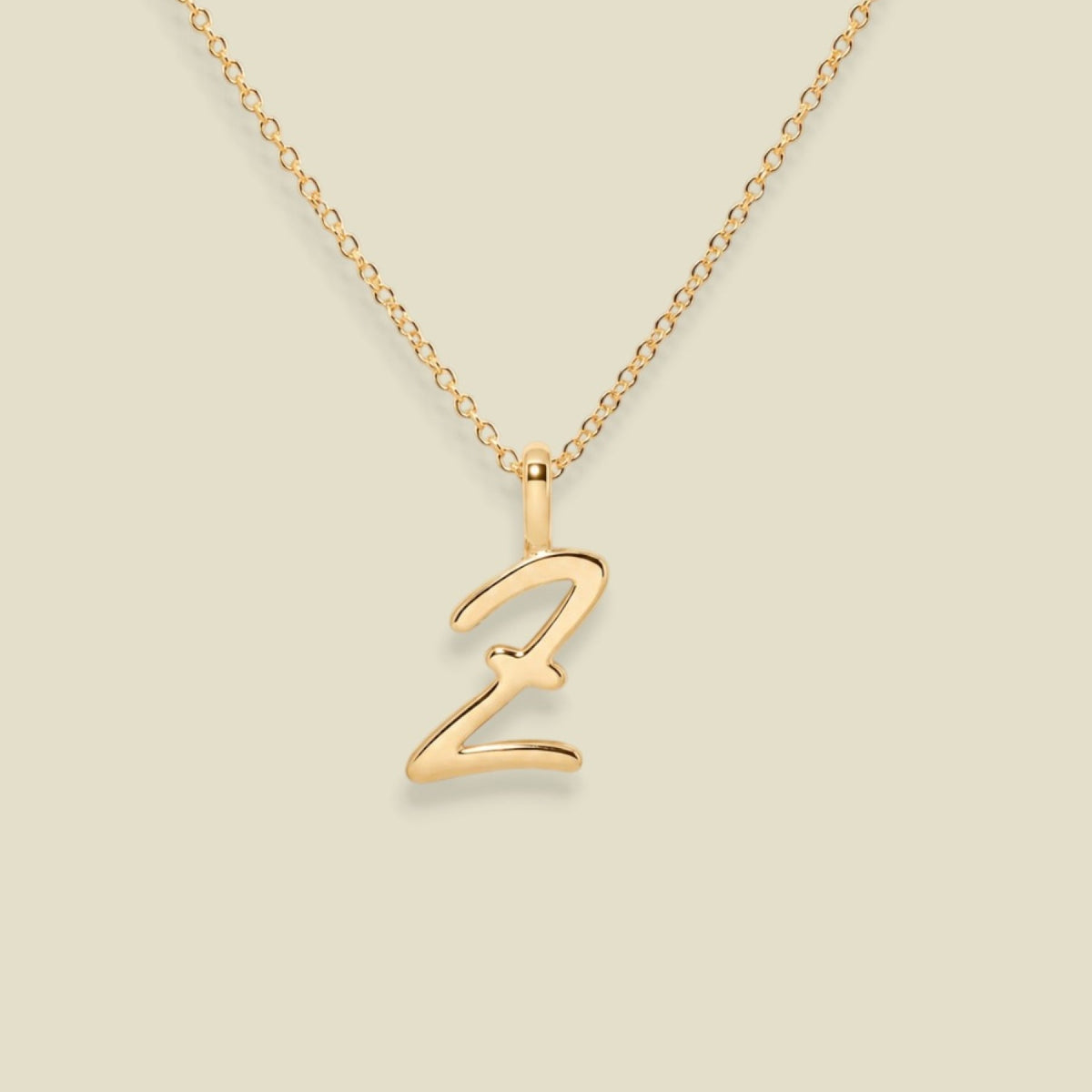 Script Initial Charm Necklace
