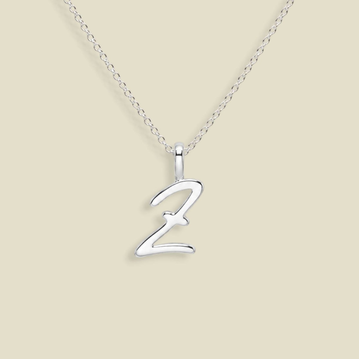 Script Initial Charm Necklace