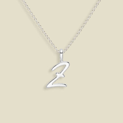Script Initial Charm Necklace