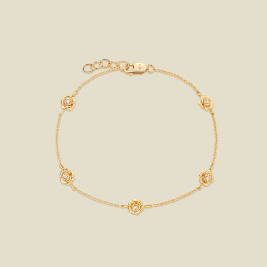 September CZ Birth Flower Station Bracelet