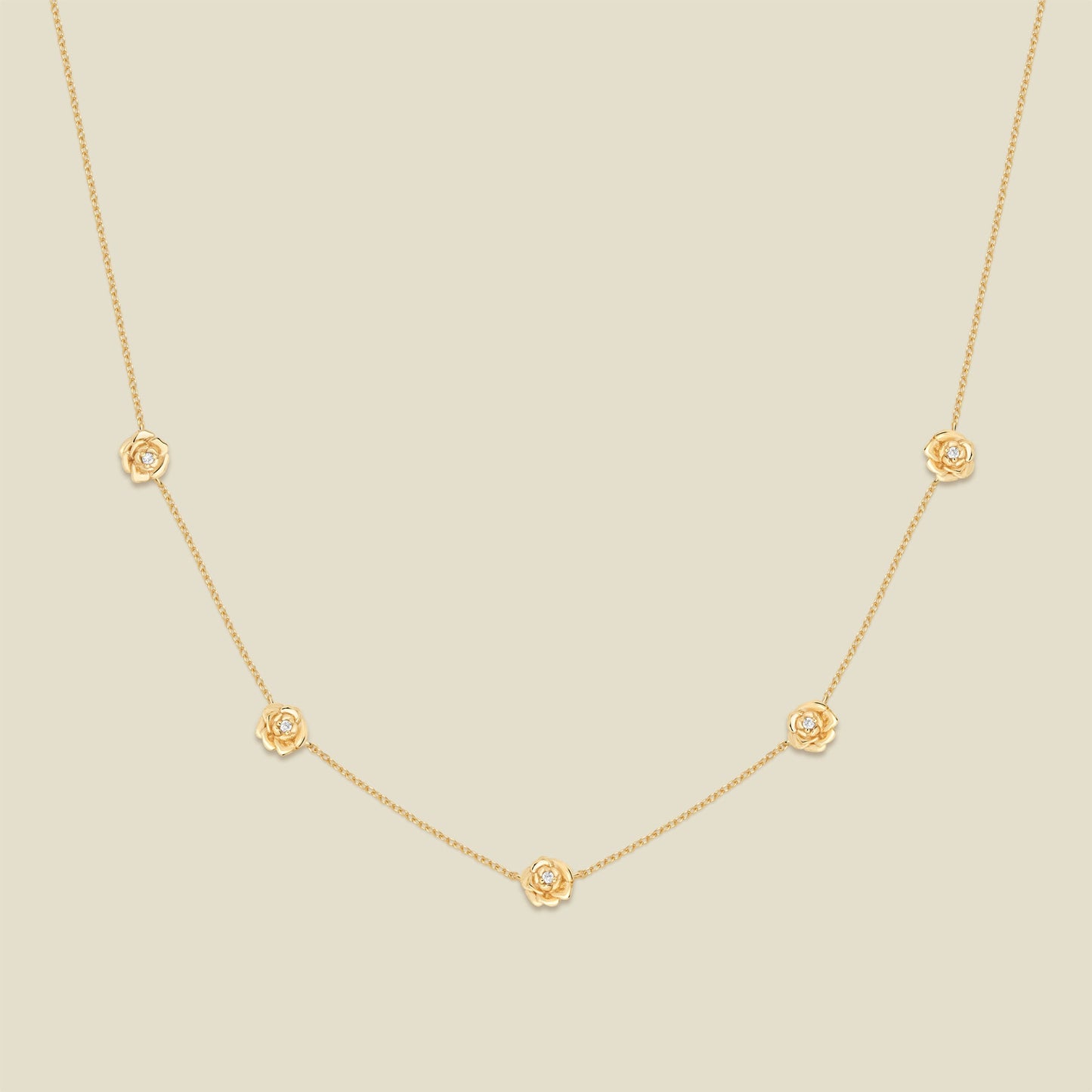 September CZ Birth Flower Station Necklace