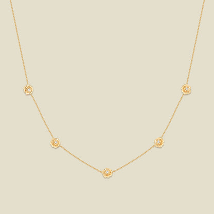 September CZ Birth Flower Station Necklace