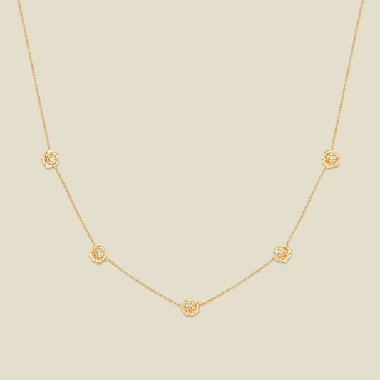 September CZ Birth Flower Station Necklace