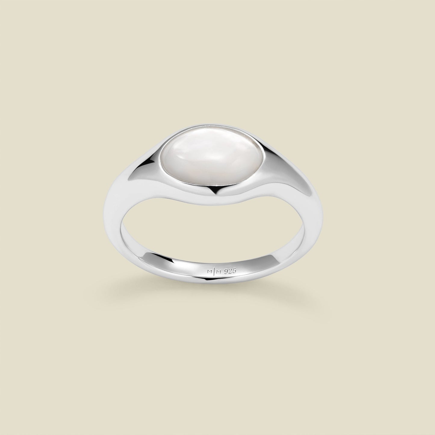 Mother of Pearl Signet Ring