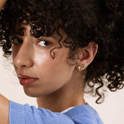 Sol Button Stud Earrings