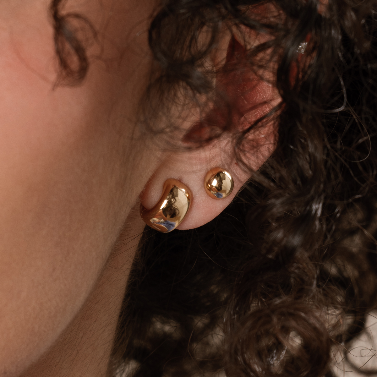 Sol Button Stud Earrings