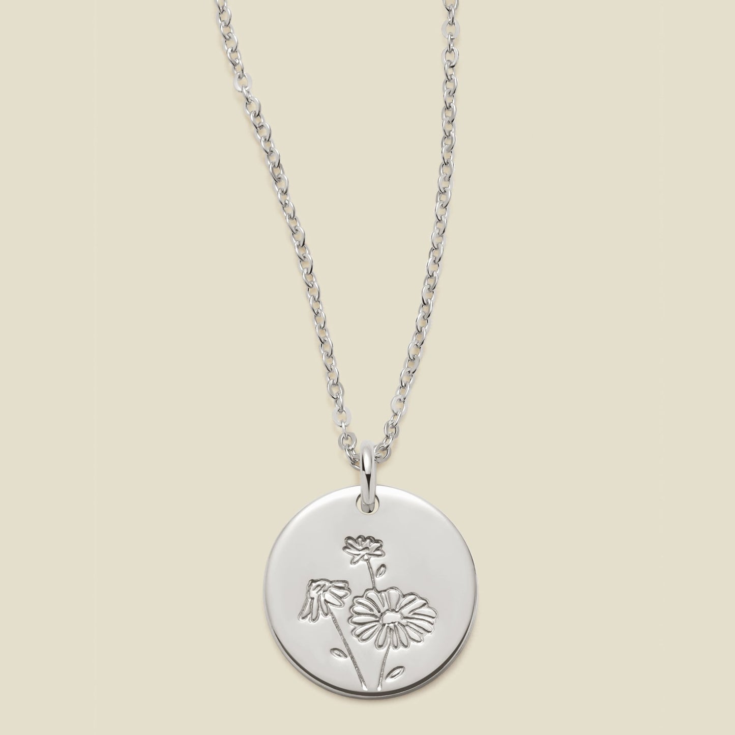 Birth Flower Necklace - 1/2"