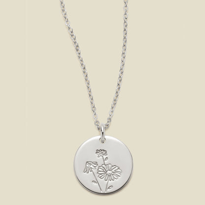 Birth Flower Necklace - 1/2"