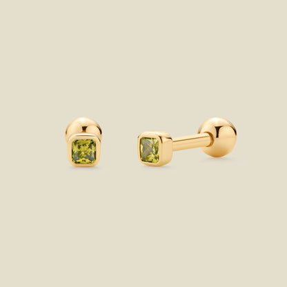 August Birthstone Stud Earrings Gold Vermeil Earring