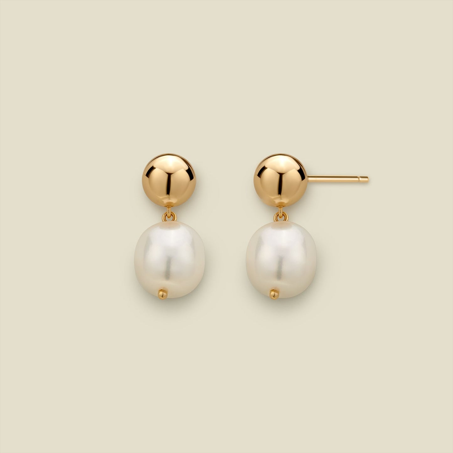 Drop Pearl Stud Earrings