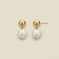 Drop Pearl Stud Earrings