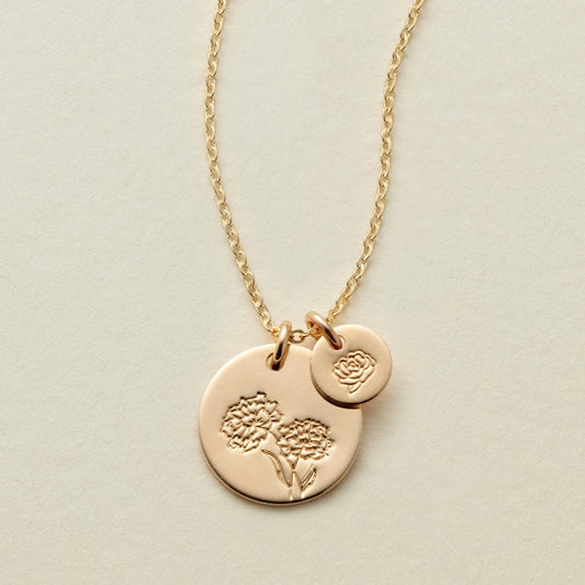 Big & Little Blooms Necklace | 1/2" & 1/4" Disc Necklace