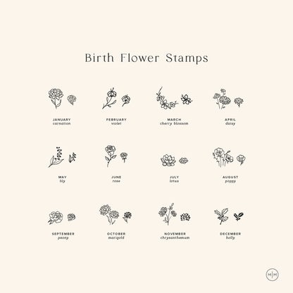 Birth Flower Stacker Necklace | 1/2" Disc Necklace
