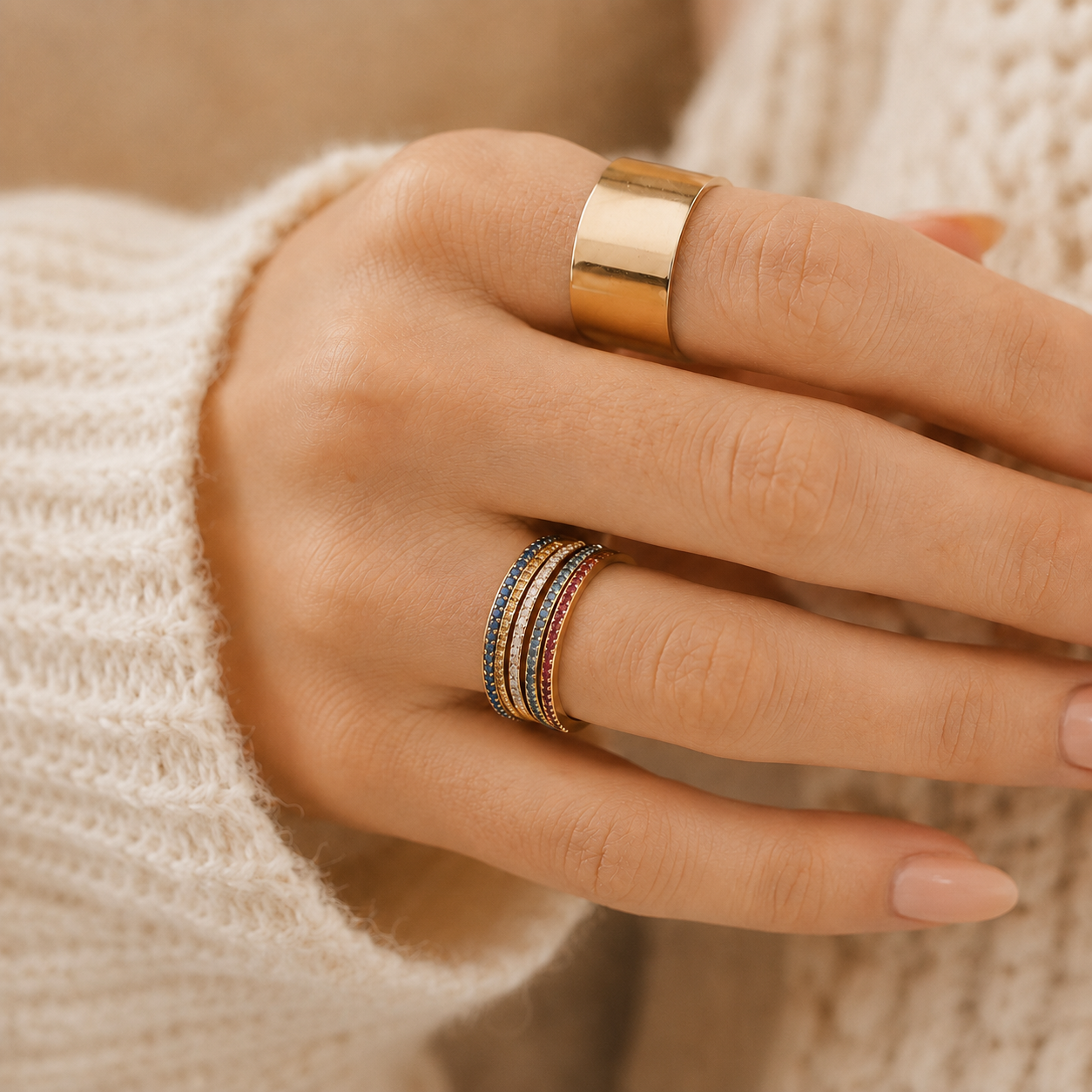 September Birthstone Stacking Ring