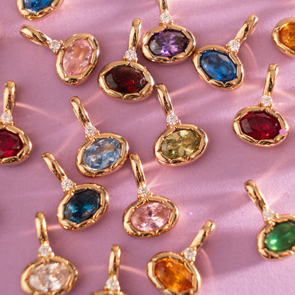 January Oval Birthstone Charm
