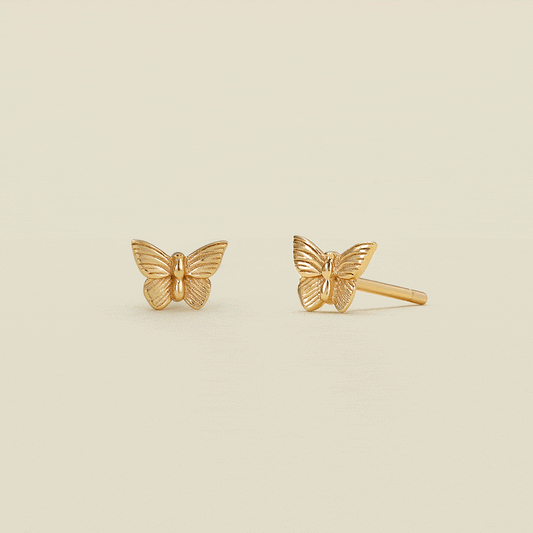 Butterfly Stud Earrings Gold Vermeil Earring