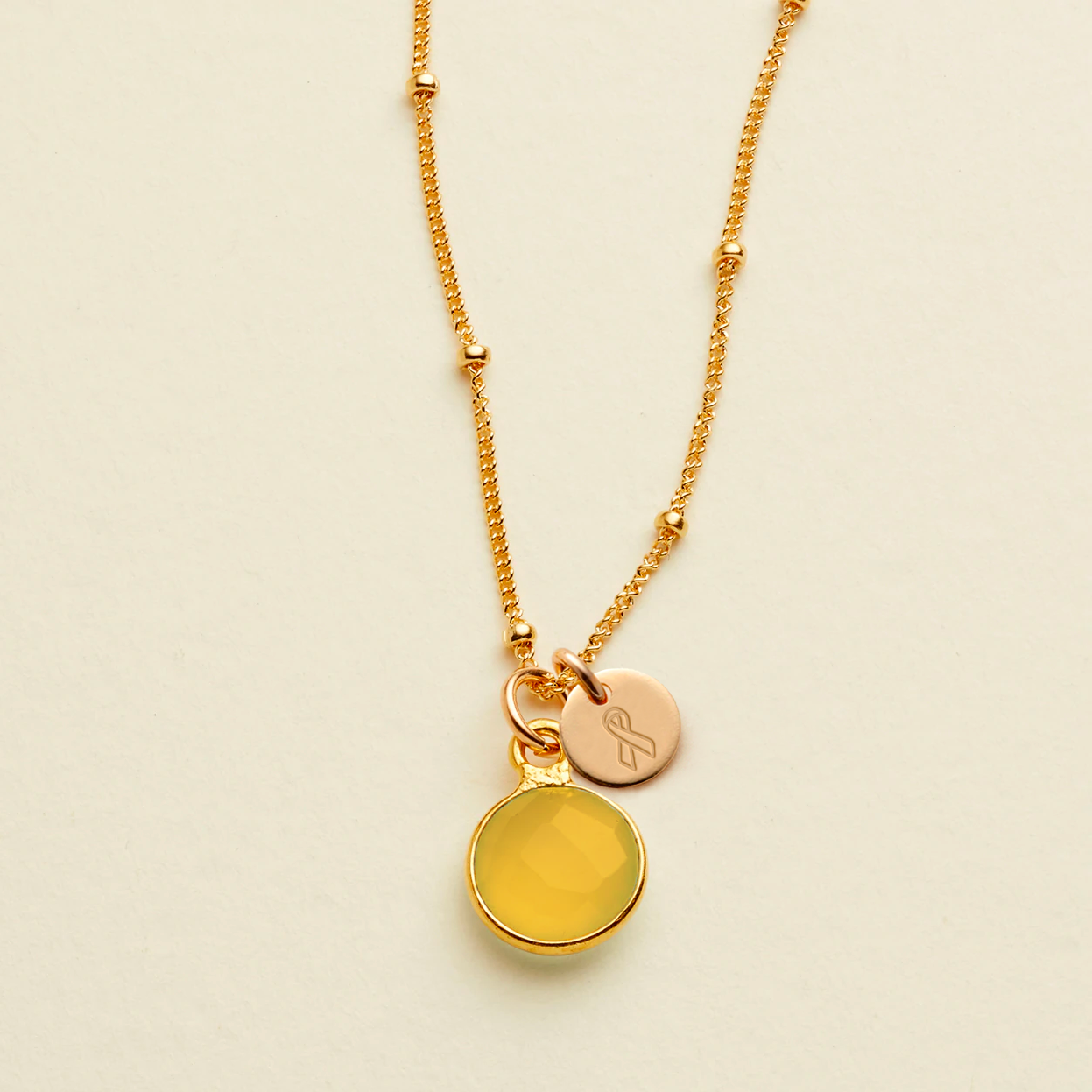 Cancer Awareness Necklace Gold Filled / Childhood Necklace