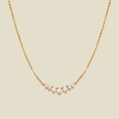 Crescent Pearl Necklace Gold Vermeil Necklace