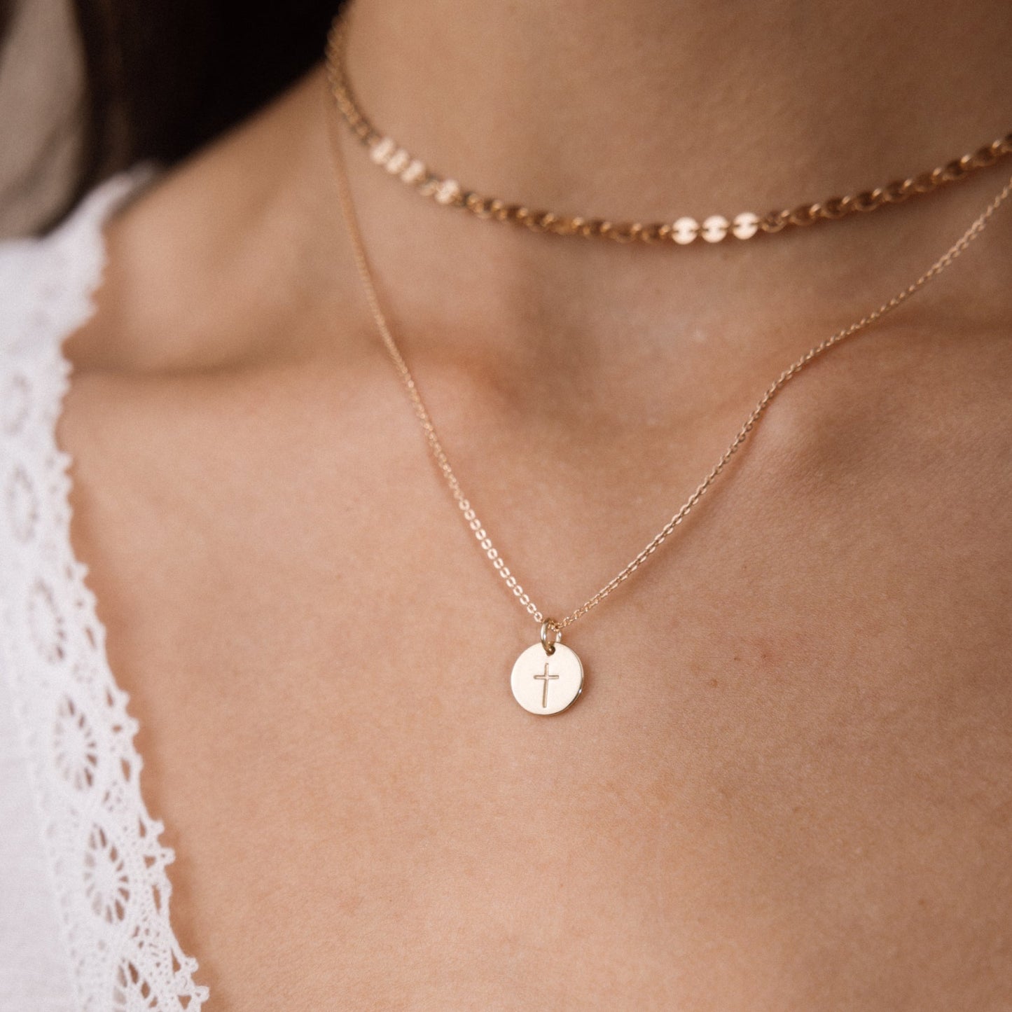 Cross Disc Necklace