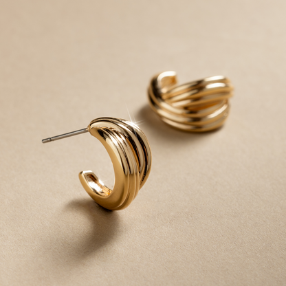 Sol Crossover Hoop Earrings