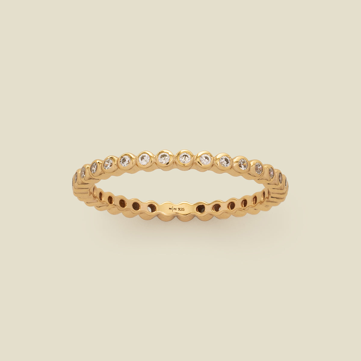 CZ Poppy Eternity Band Ring Gold Vermeil / 5 Ring