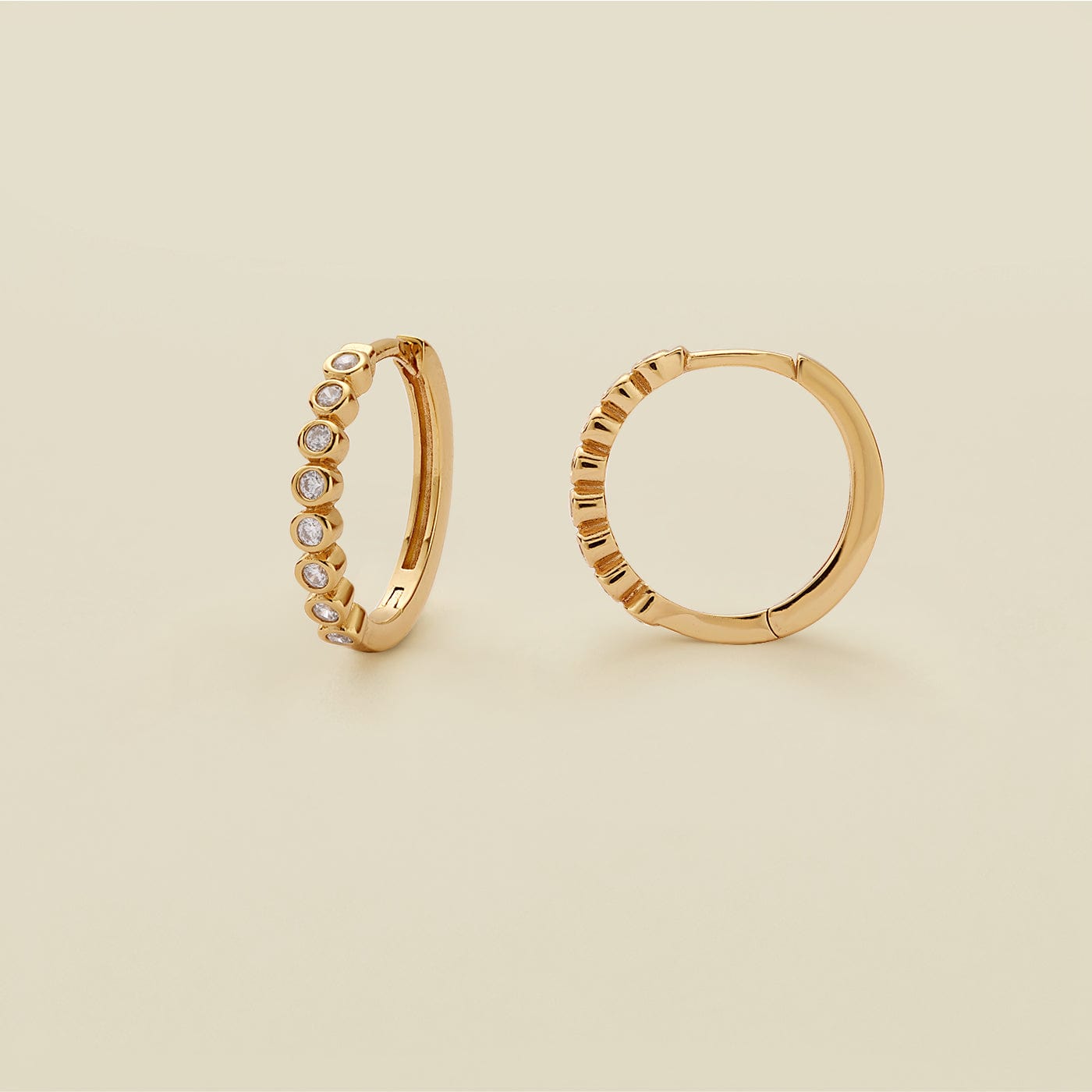 CZ Poppy Hoop Earrings Gold Vermeil Earring