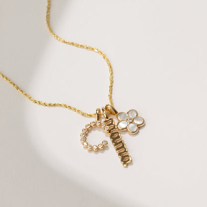 CZ POPPY INITIAL CHARM - O Gold Vermeil Add Ons