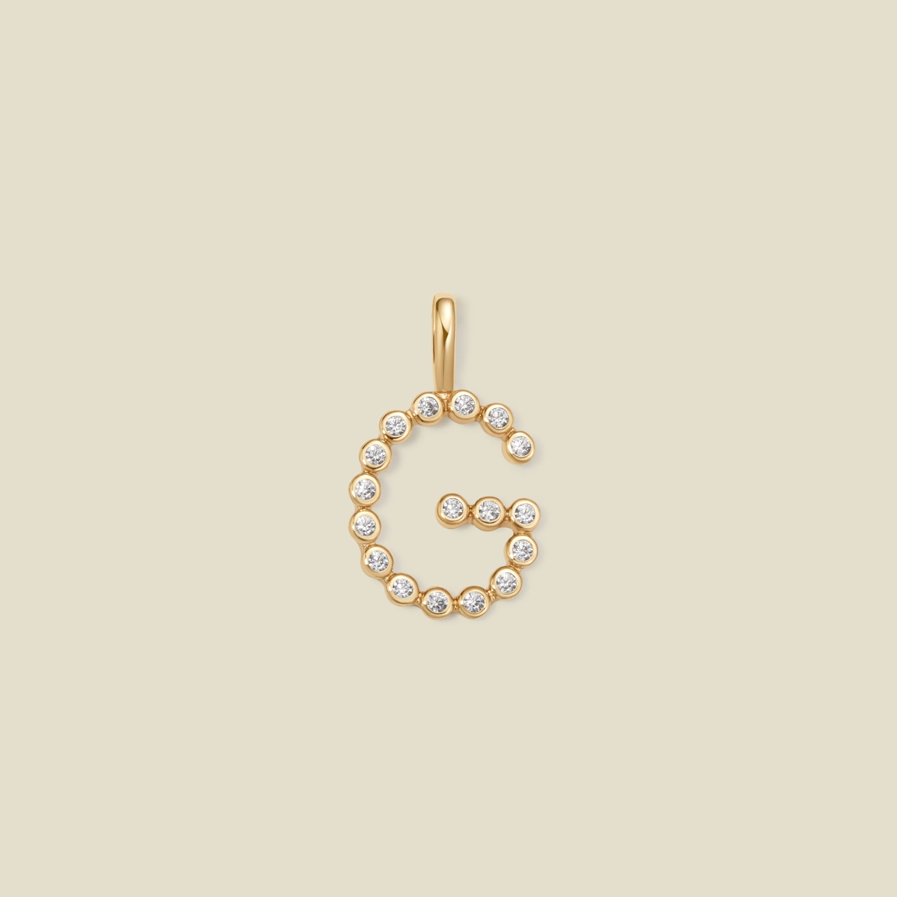 CZ Poppy Initial G Charm Gold Vermeil Add Ons