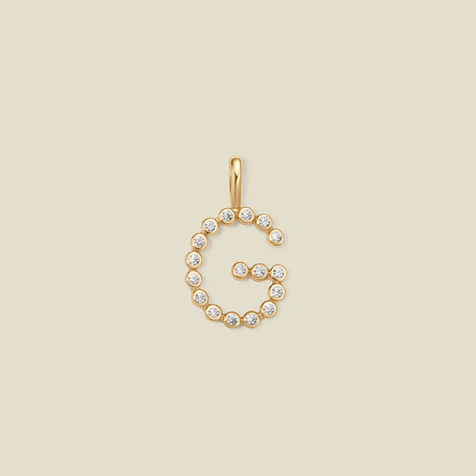 CZ Poppy Initial G Charm Gold Vermeil Add Ons