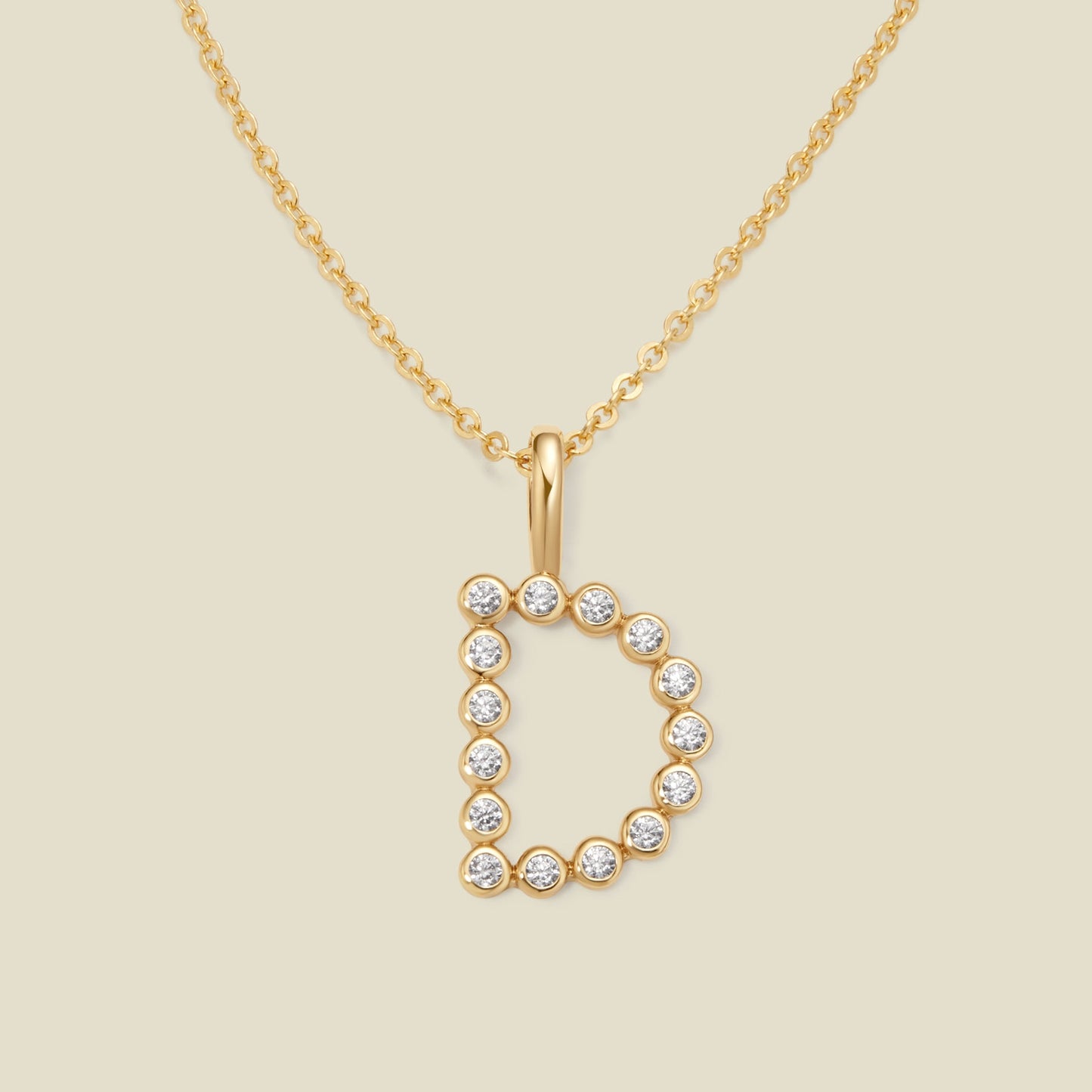 CZ Poppy Initial Necklace