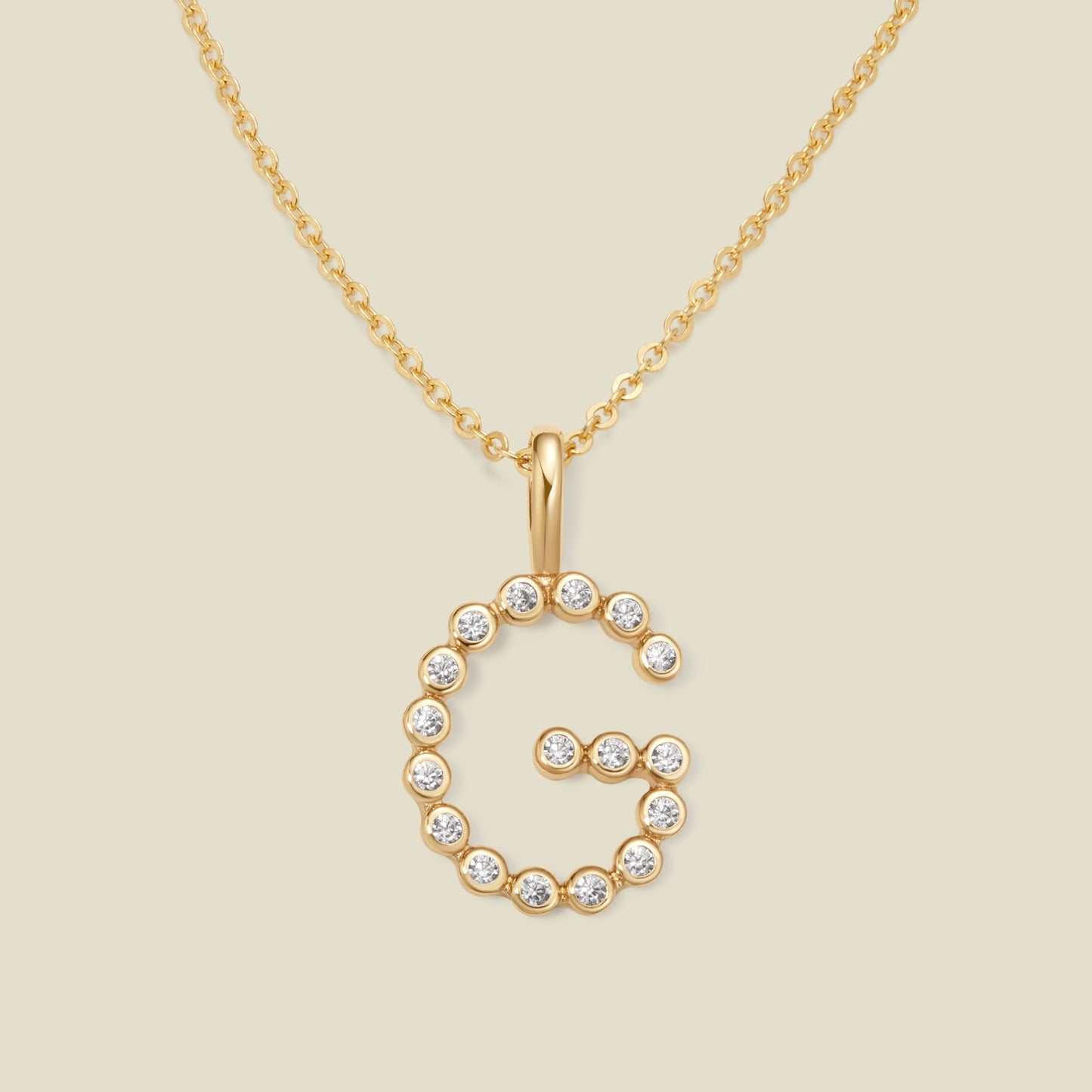 CZ Poppy Initial Necklace