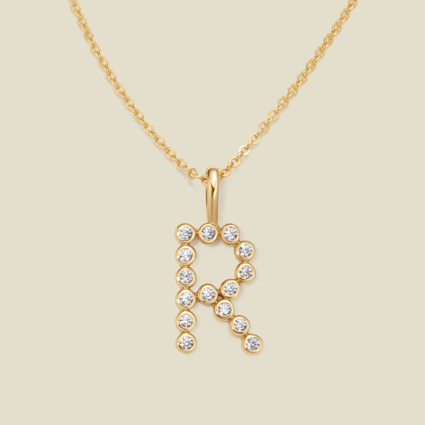 CZ Poppy Initial Necklace